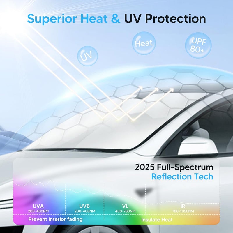 KUST Windshield Sun Shade Hyundai Santa Fe 2013-2018 Accessories Custom Fit for Window Sun Visor Protector Foldable Blocks UV Rays Keep Your Car Cooler - Image 2